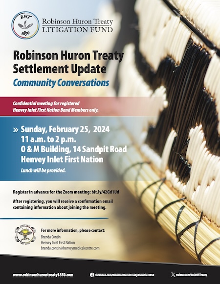 Robinson Huron Treaty Settlement Update Sunday February 25 2024