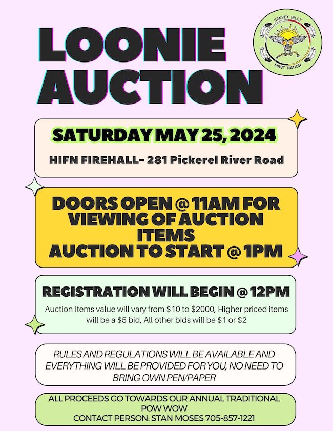 Henvey Inlet First Nation Loonie Auction Flyer May 25, 2024