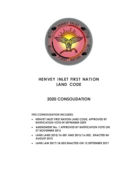 Henvey Inlet First Nation Land Code 2020 Consolidation 4816 2997 9642 1
