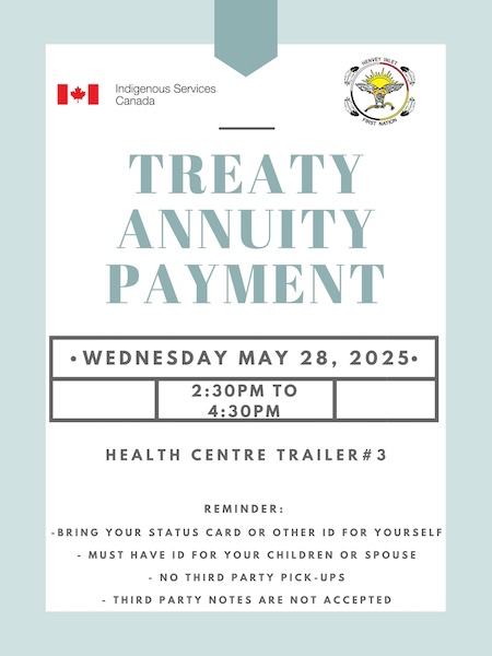 Henvey Inlet First Nation Treaty Annunity Payment Wednesday, May 28, 2025 flyer image