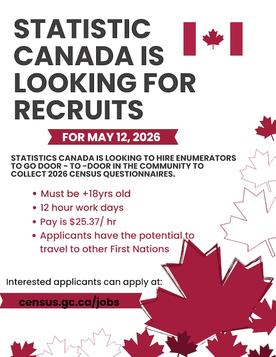 STATISTICS CANADA IS LOOKING FOR RECRUITS FOR MAY 12 2026